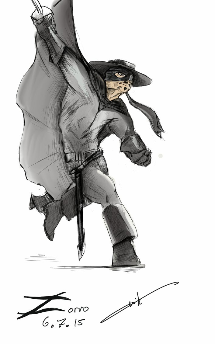 707x1131 Zorro Sketch 6.7.15 By Itamar050 - Zorro Sketch