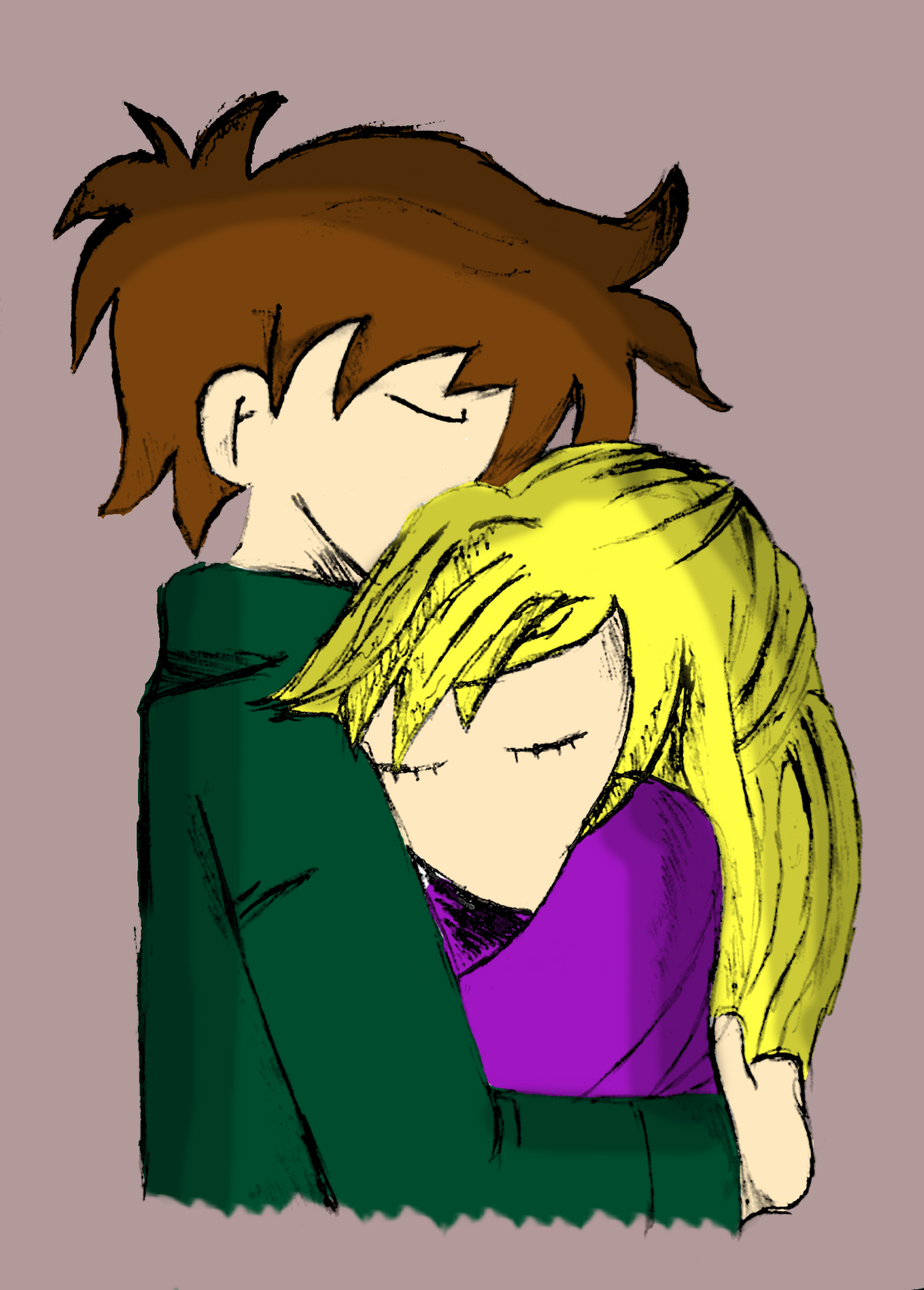 color drawing of girl and boy