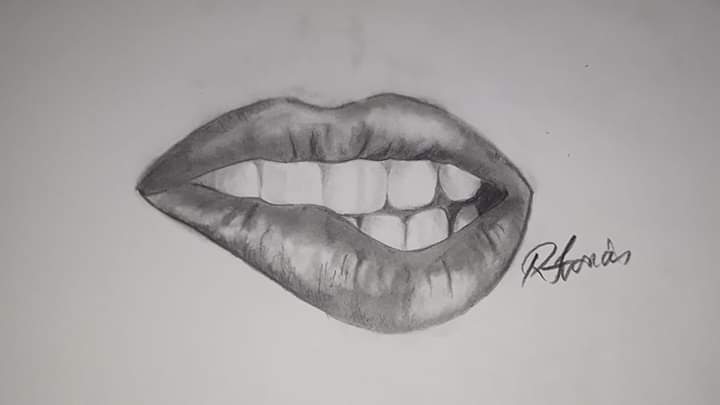 How to draw a bite lip